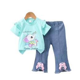 Girls Printed Top with Trousers