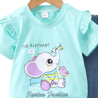 Girls Printed Top with Trousers