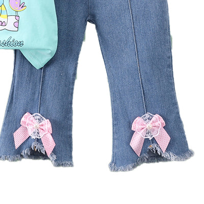Girls Printed Top with Trousers