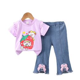 Girls Printed Top with Trousers