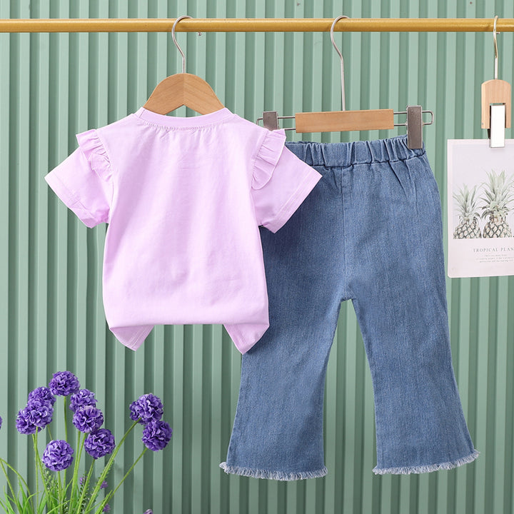 Girls Printed Top with Trousers