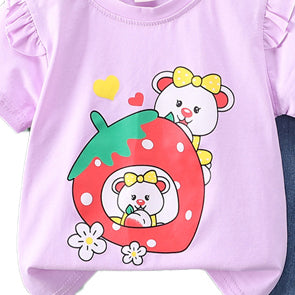 Girls Printed Top with Trousers