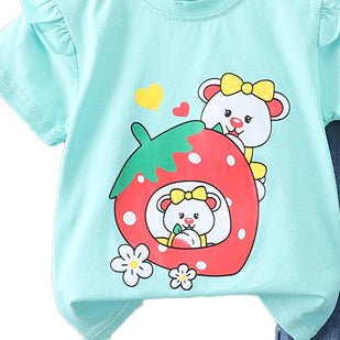 Girls Printed Top with Trousers