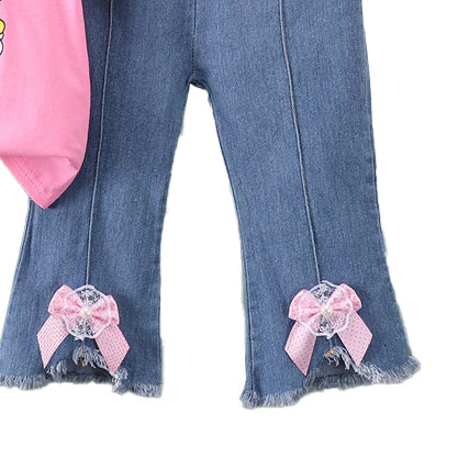 Girls Printed T-shirt with Trousers