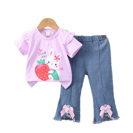 Girls Printed Top with Trousers