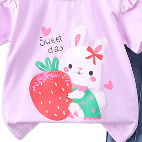Girls Printed Top with Trousers