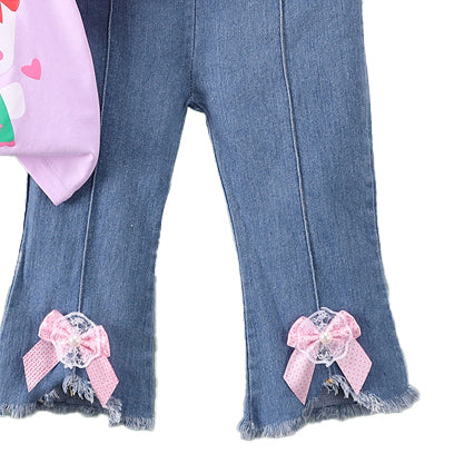 Girls Printed Top with Trousers