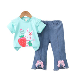 Girls Printed Top with Trousers