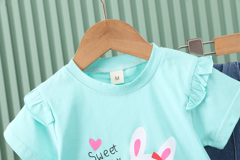 Girls Printed Top with Trousers