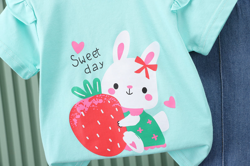 Girls Printed Top with Trousers