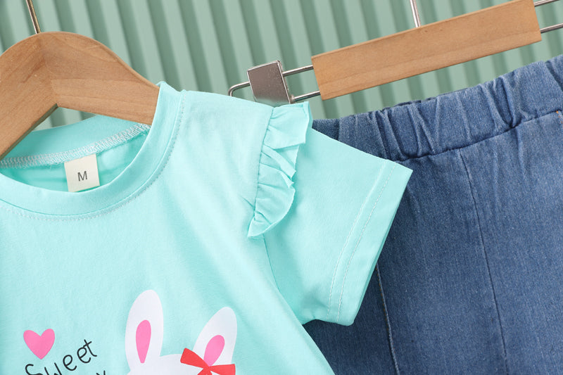 Girls Printed Top with Trousers