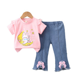 Girls Printed Top with Trousers