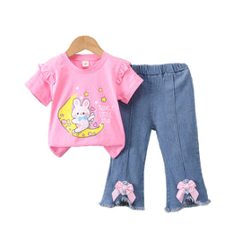 Girls Printed Top with Trousers