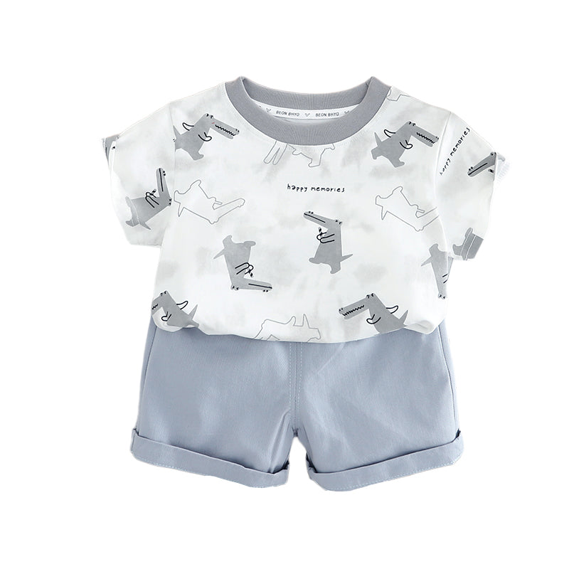 Printed T-shirt and Shorts Set