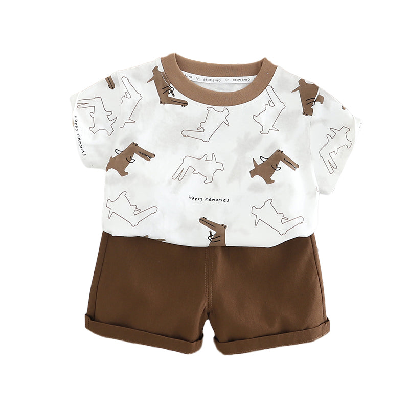 Printed T-shirt and Shorts Set