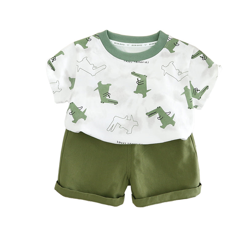 Printed T-shirt and Shorts Set