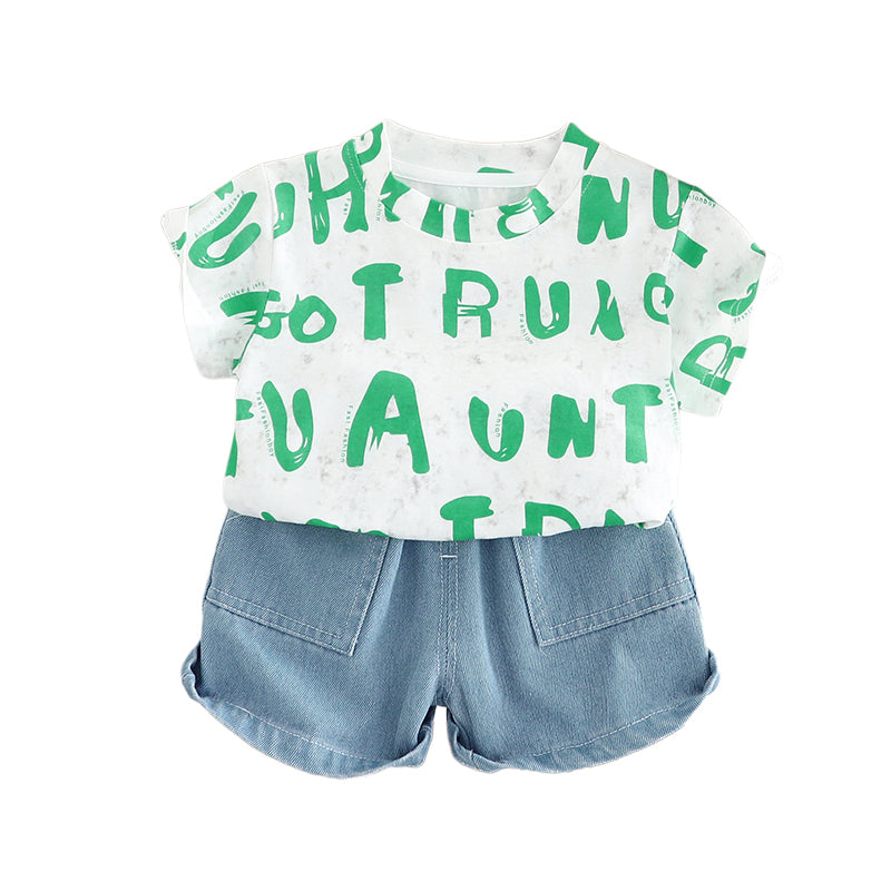 Printed T-shirt and Shorts Set