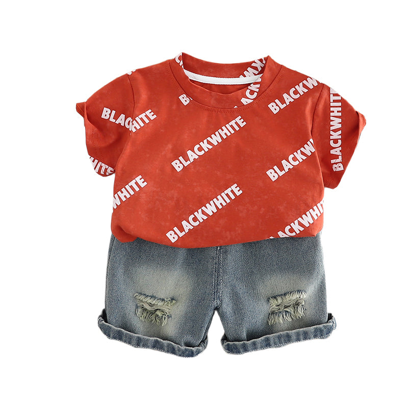 Printed T-shirt and Shorts Set