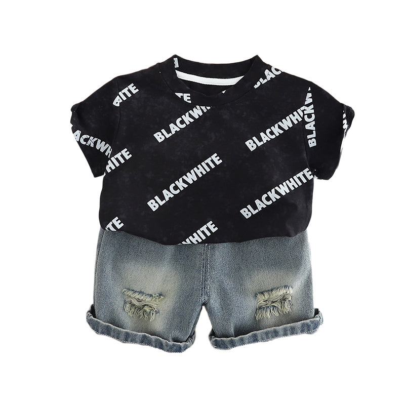 Printed T-shirt and Shorts Set