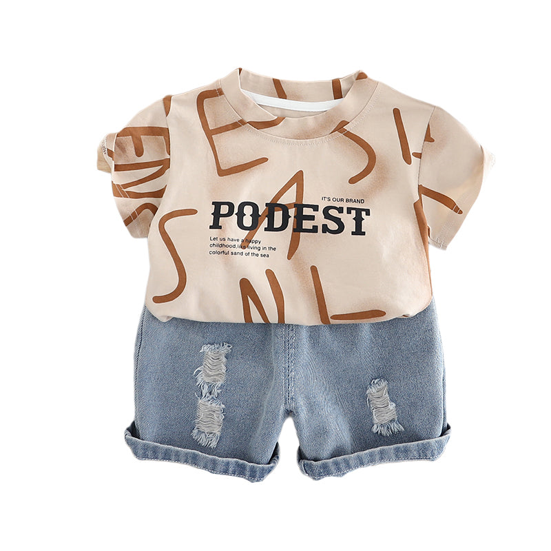 Printed T-shirt and Shorts Set