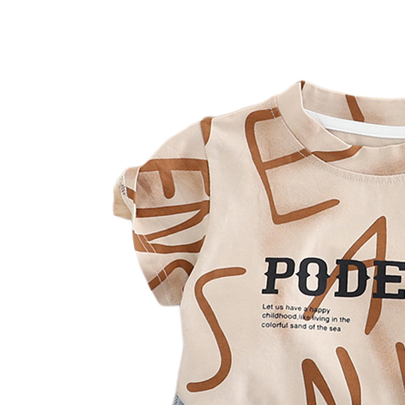 Printed T-shirt and Shorts Set