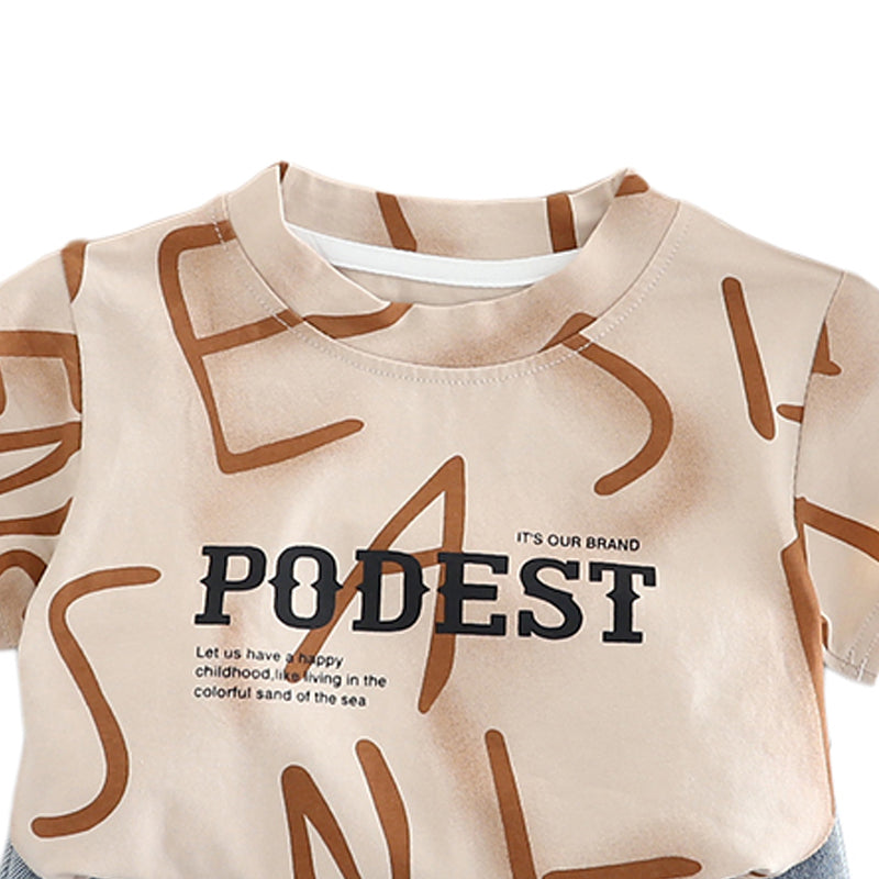 Printed T-shirt and Shorts Set