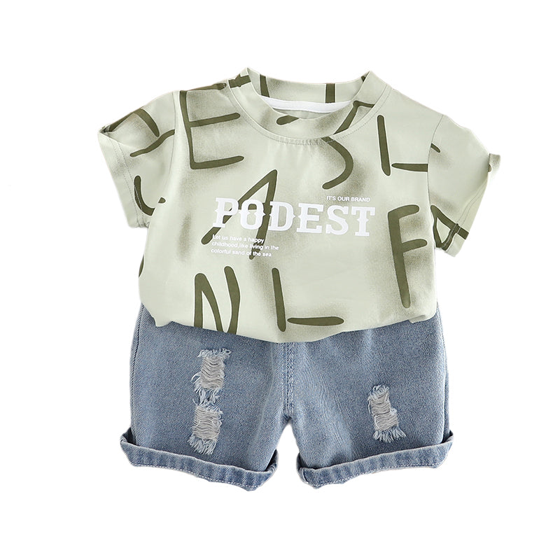 Printed T-shirt and Shorts Set