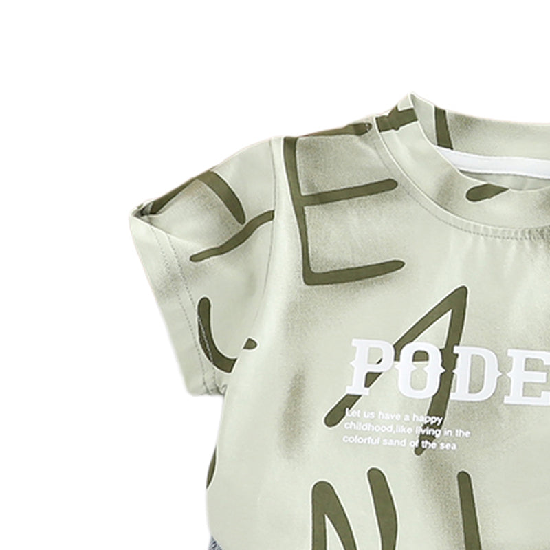 Printed T-shirt and Shorts Set