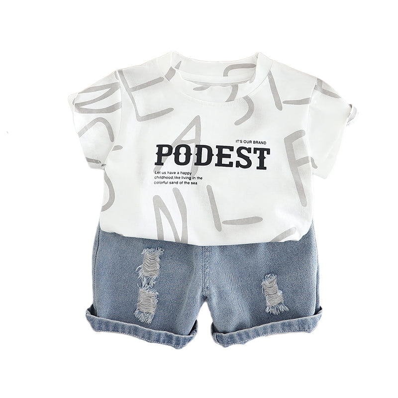 Printed T-shirt and Shorts Set