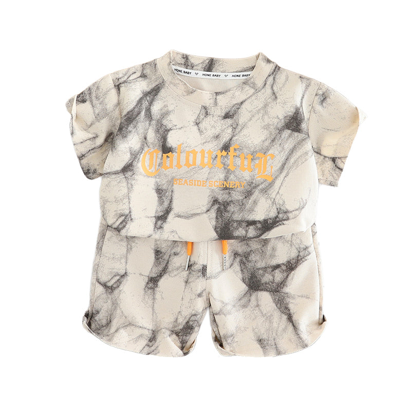 Dyed T-shirt and Shorts Set