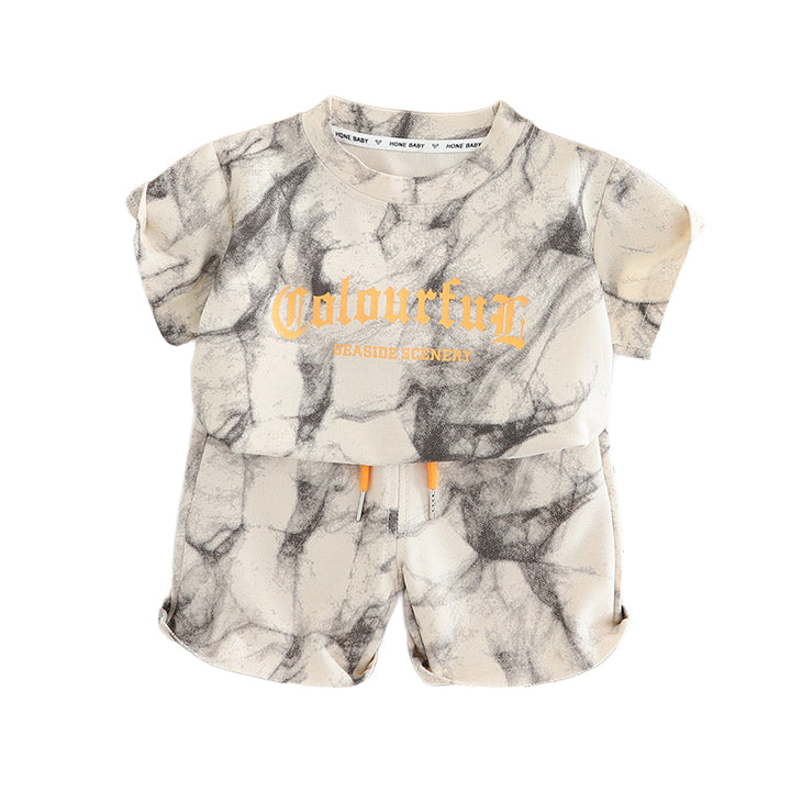 Dyed T-shirt and Shorts Set