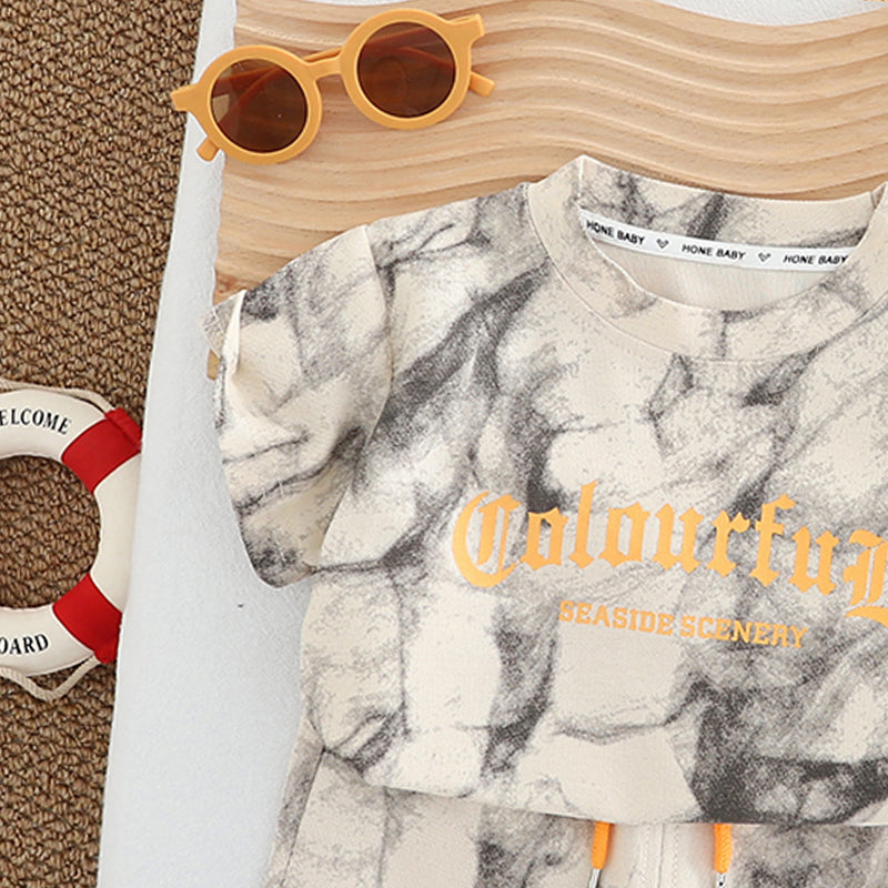 Dyed T-shirt and Shorts Set