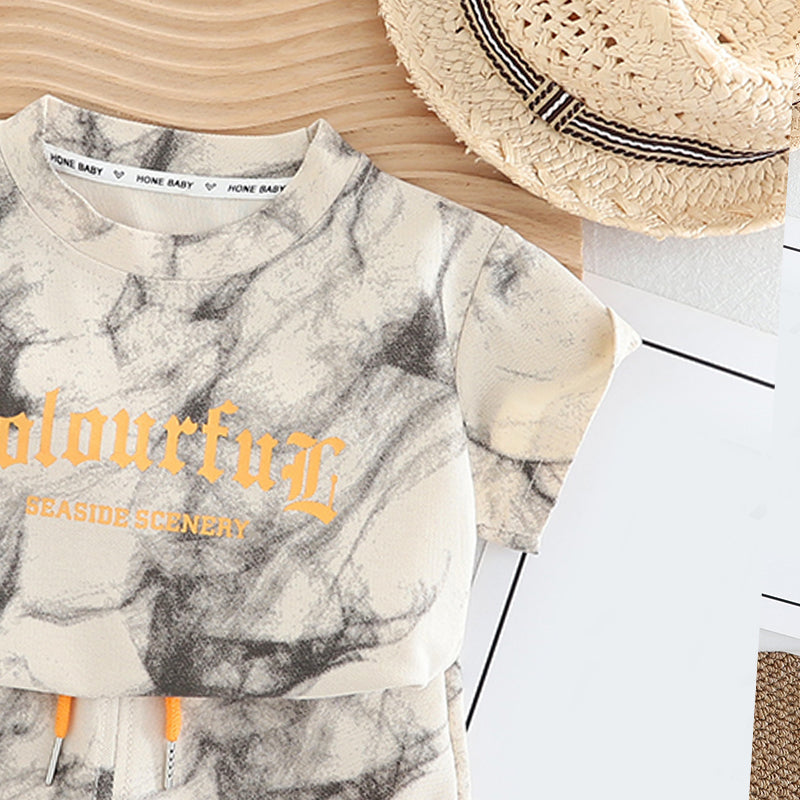 Dyed T-shirt and Shorts Set