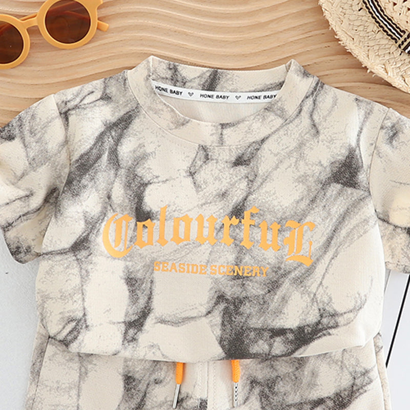 Dyed T-shirt and Shorts Set