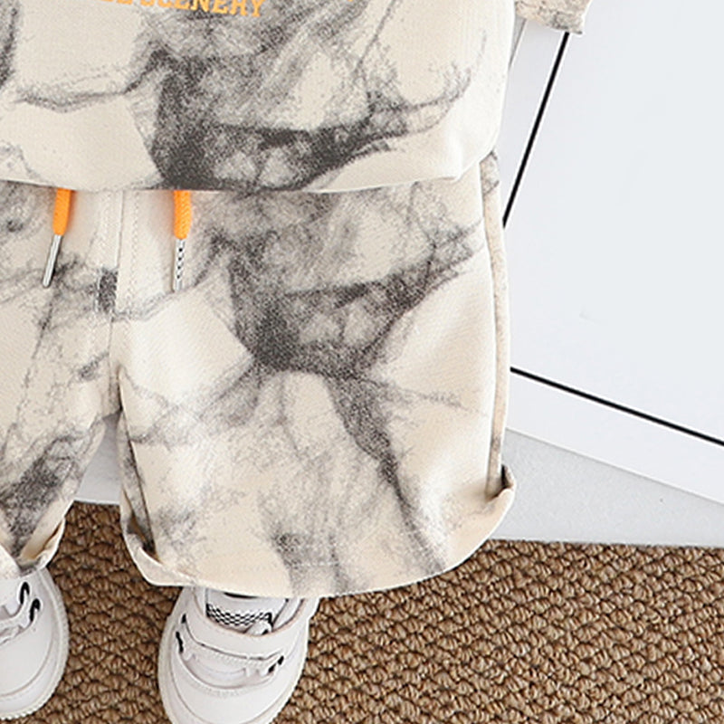 Dyed T-shirt and Shorts Set