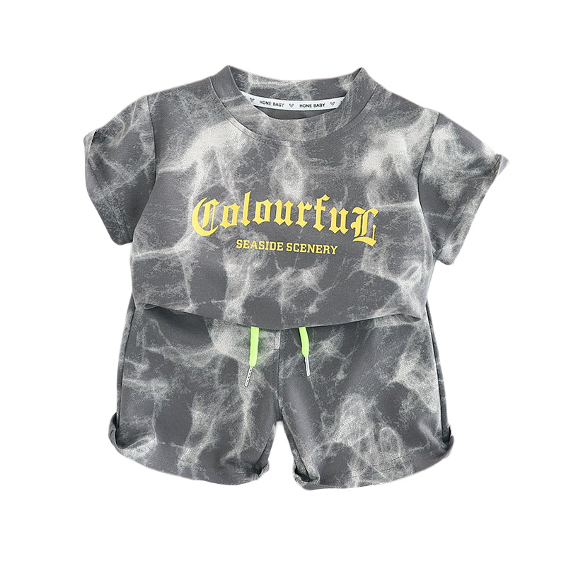 Dyed T-shirt and Shorts Set