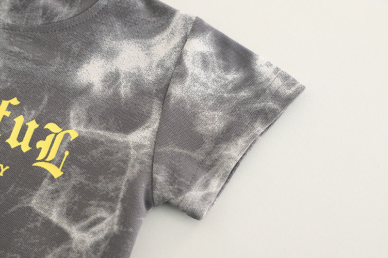 Dyed T-shirt and Shorts Set