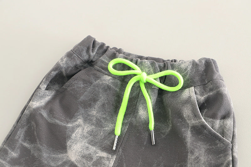 Dyed T-shirt and Shorts Set