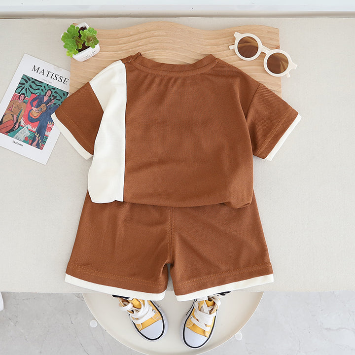 Boys Printed Round Neck Pure Cotton T-shirt with Shorts