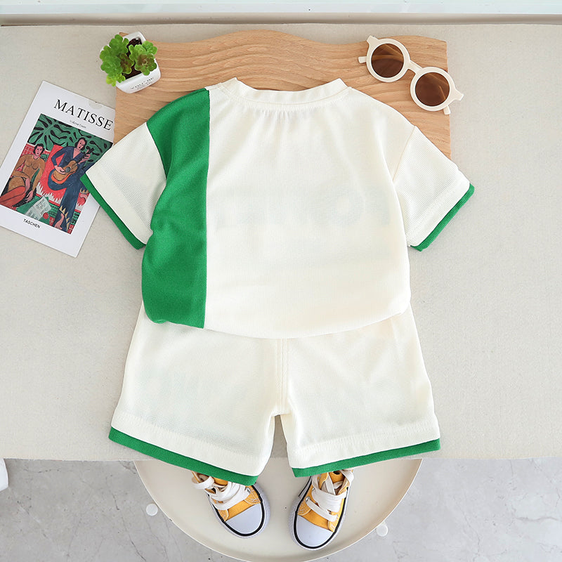 Boys Printed Pure Cotton T-shirt With Shorts