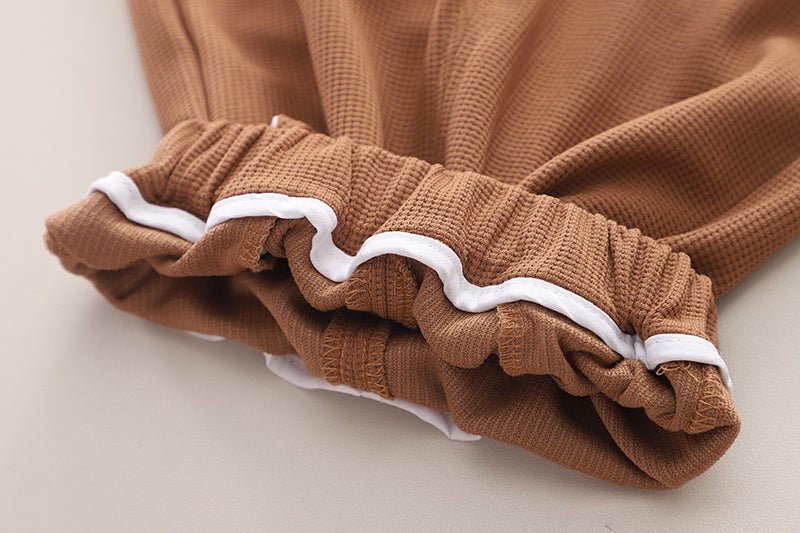 Infants Printed Shirt Collar Pure Cotton T-shirt With Shorts