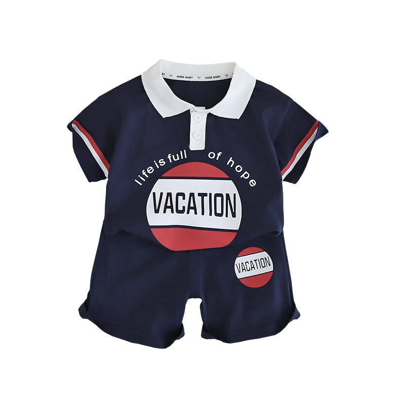 Boys Graphic Printed Pure Cotton T-shirt With Shorts