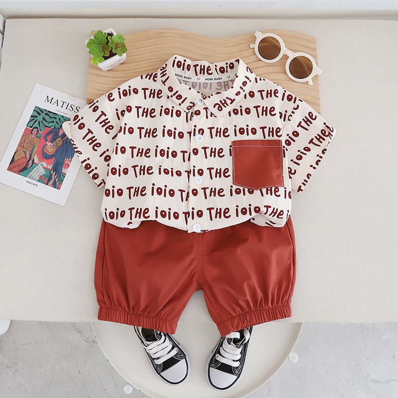 Infants Printed Pure Cotton Shirt With Shorts