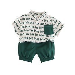 Boys Printed Pure Cotton Shirt With Shorts