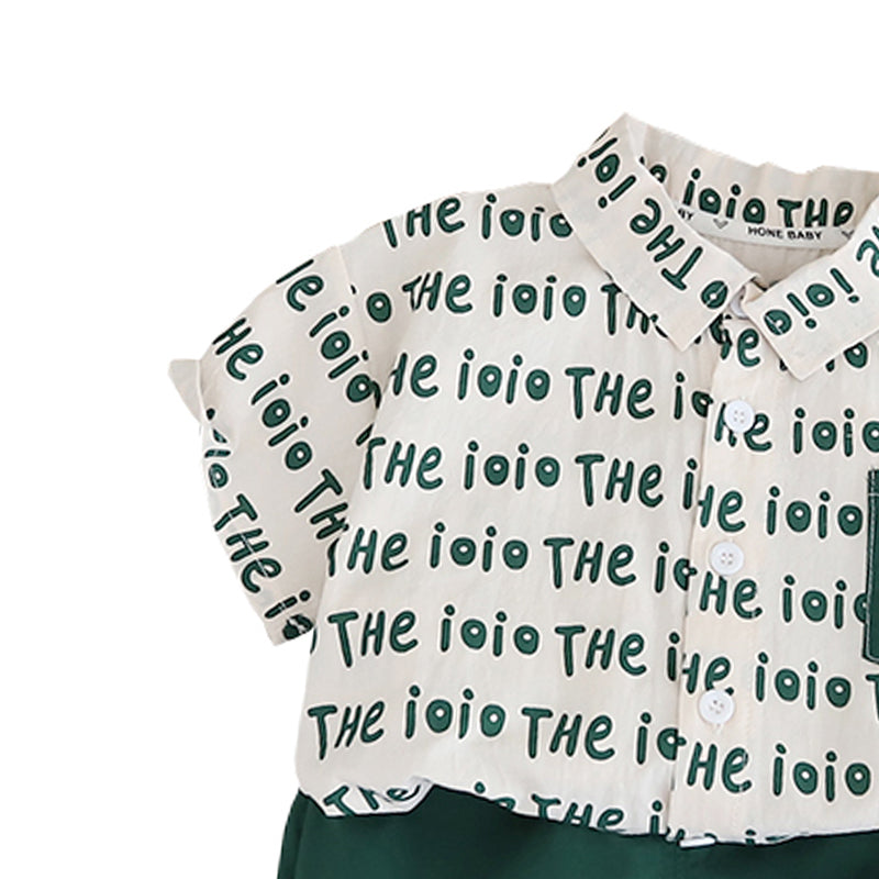 Boys Printed Pure Cotton Shirt With Shorts