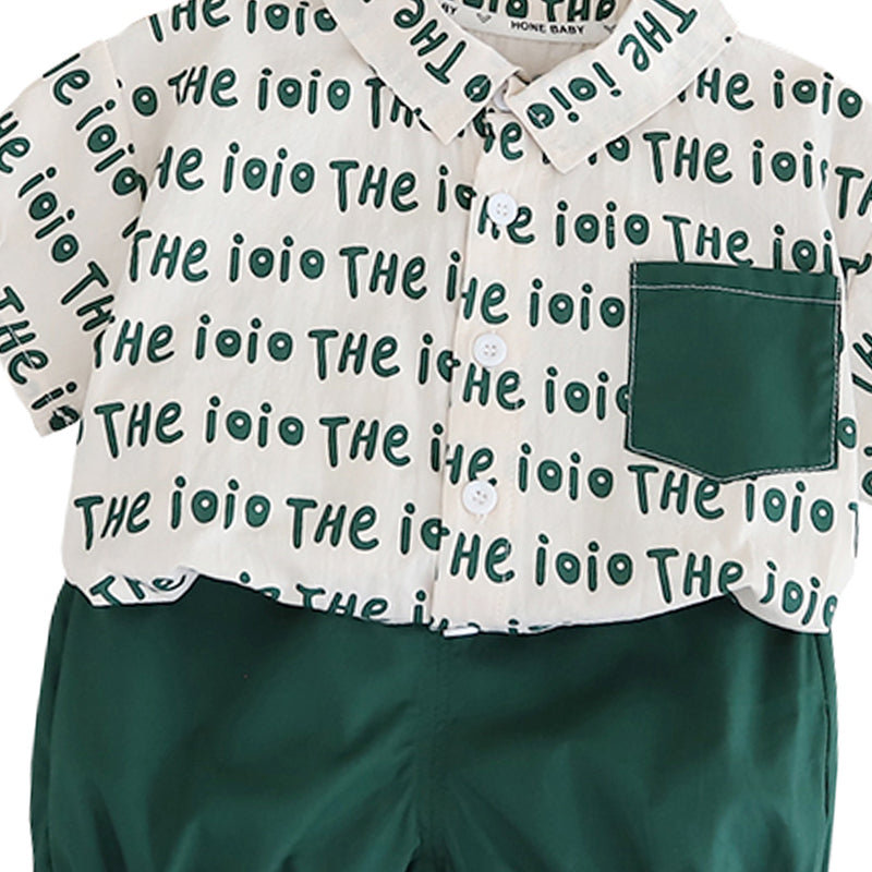 Boys Printed Pure Cotton Shirt With Shorts