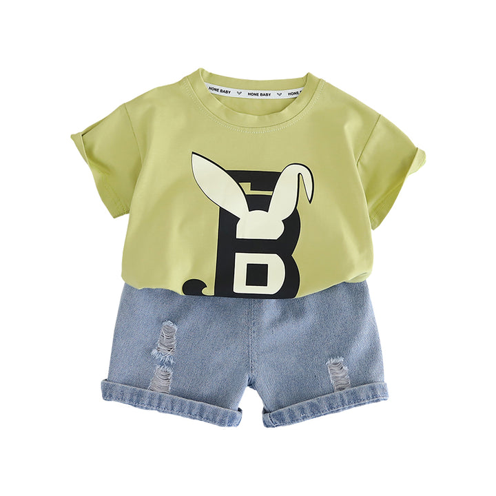 Infants Printed Pure Cotton T-shirt With Shorts