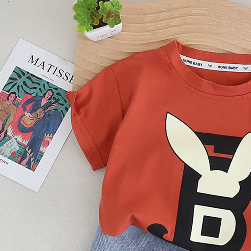 Boys Graphic Printed Pure Cotton T-shirt With Shorts