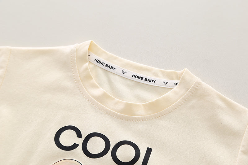 Boys Graphic Printed Pure Cotton T-shirt With Shorts