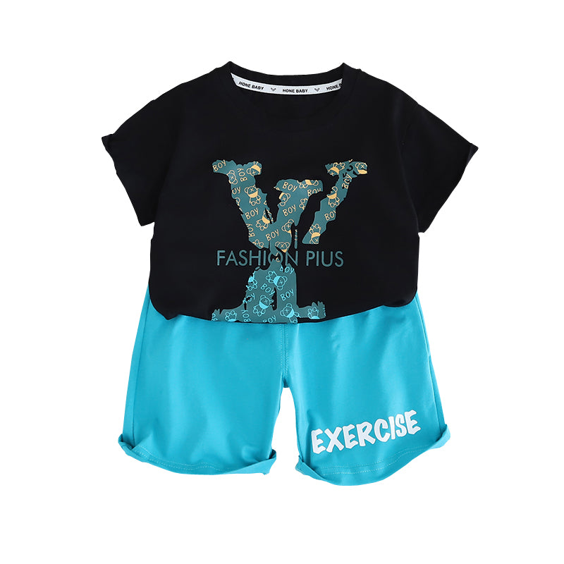 Infants Printed Pure Cotton T-shirt With Shorts